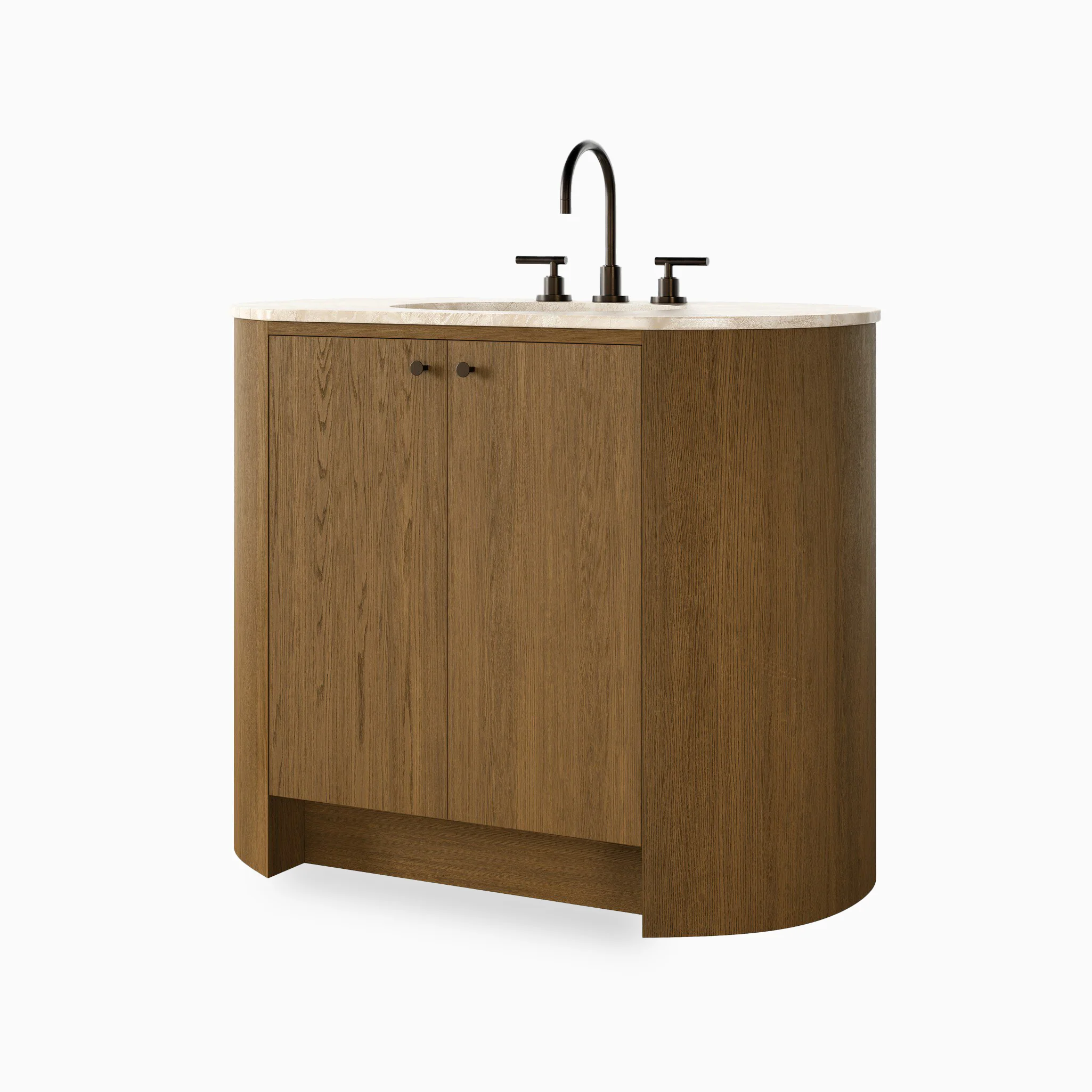 Tessa 40" Single Vanity in Washed Natural Veneer with Sand Marble Top - Image 2