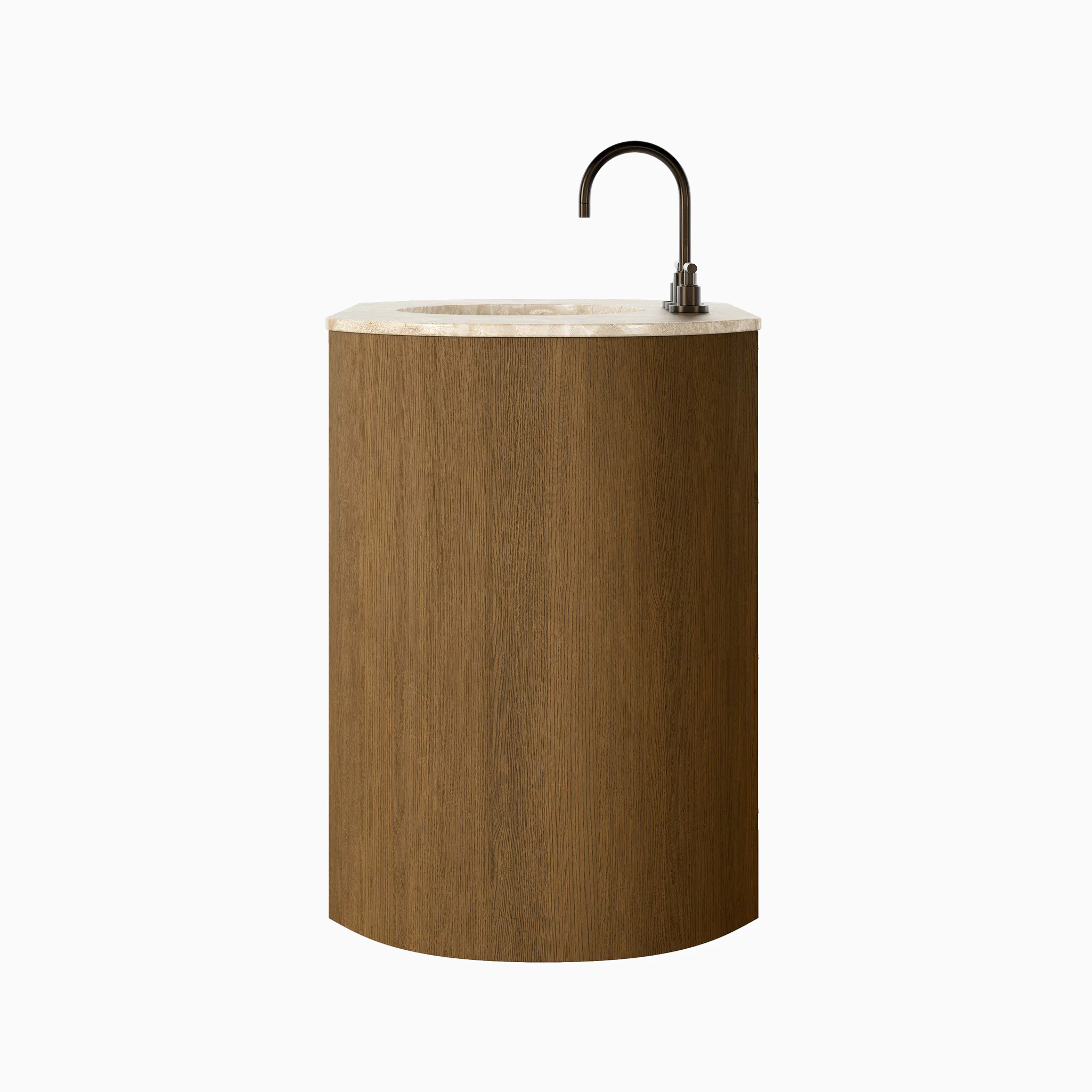 Tessa 40" Single Vanity in Washed Natural Veneer with Sand Marble Top - Image 3