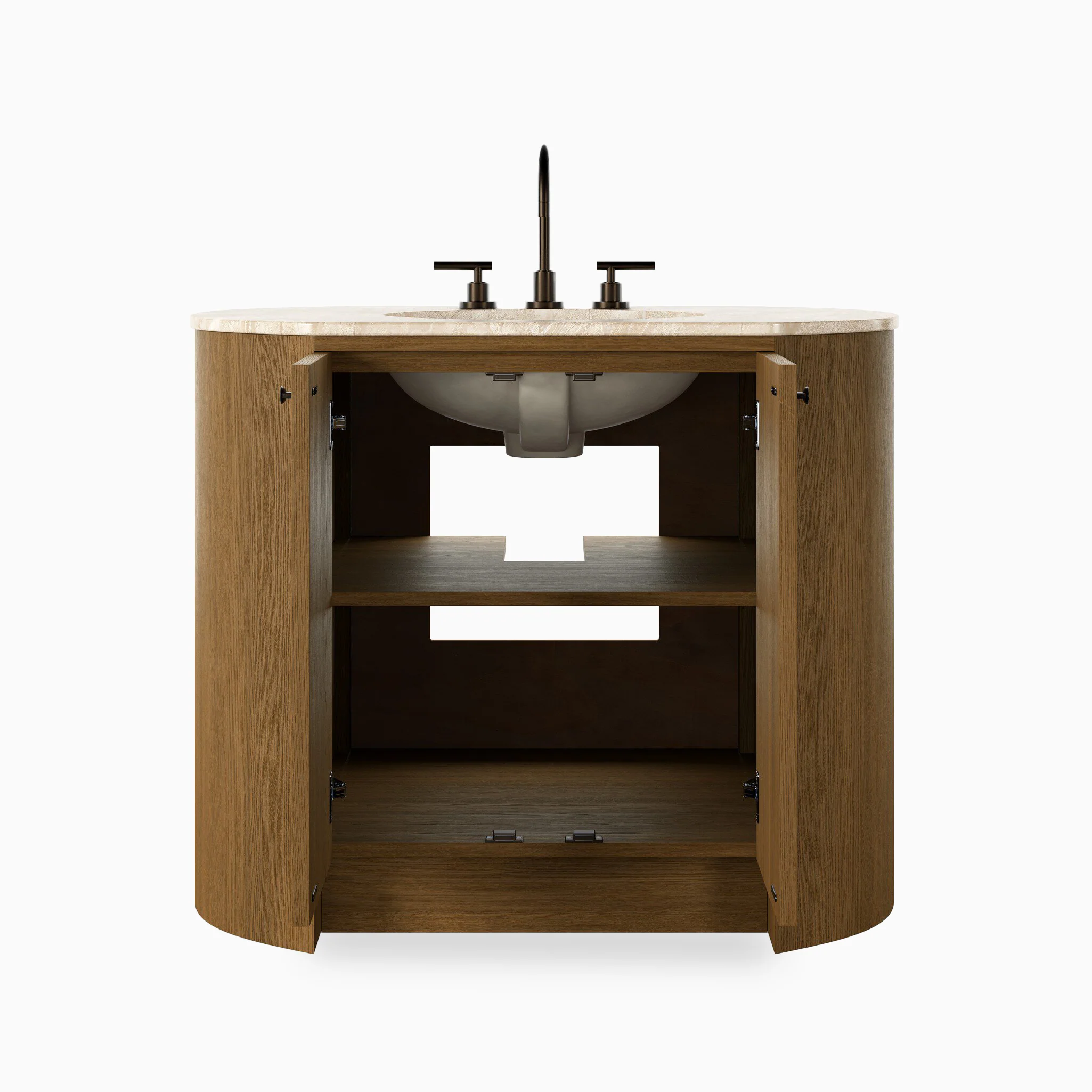 Tessa 40" Single Vanity in Washed Natural Veneer with Sand Marble Top - Image 4