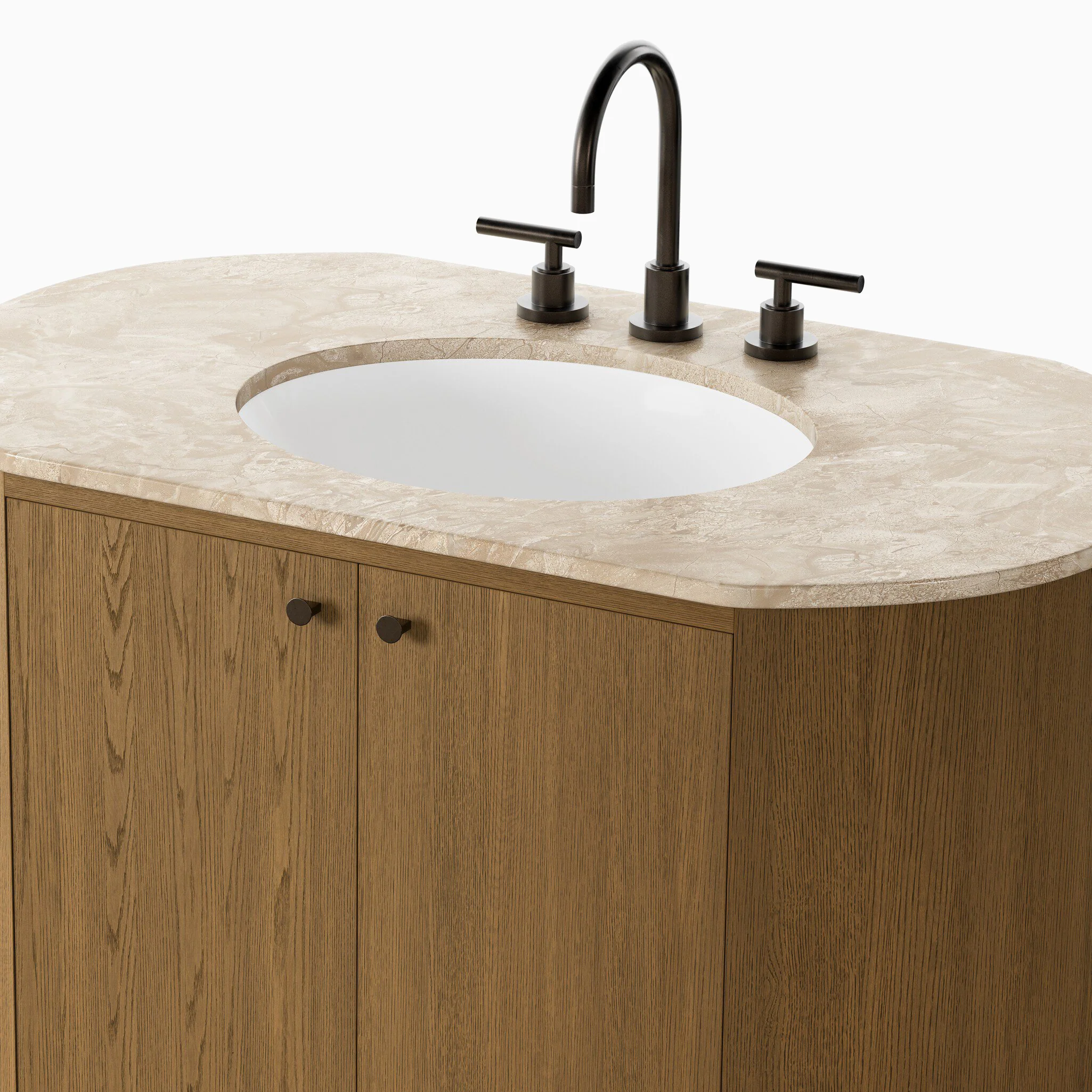 Tessa 40" Single Vanity in Washed Natural Veneer with Sand Marble Top - Image 6
