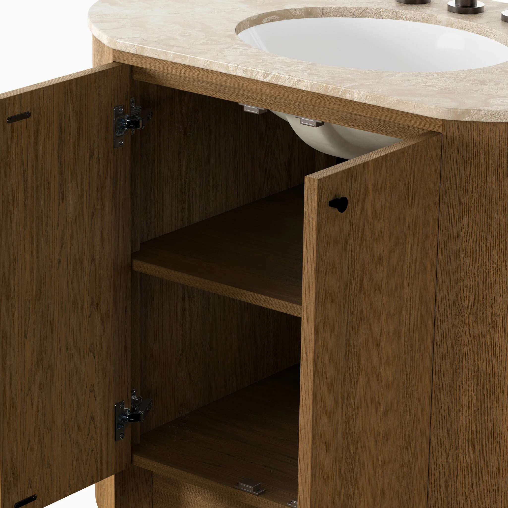 Tessa 40" Single Vanity in Washed Natural Veneer with Sand Marble Top - Image 7