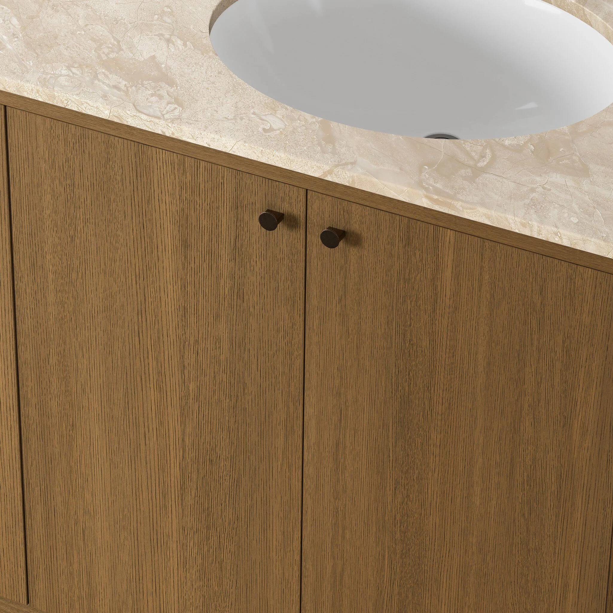 Tessa 72" Double Vanity in Washed Natural Veneer with Sand Marble Top - Image 8