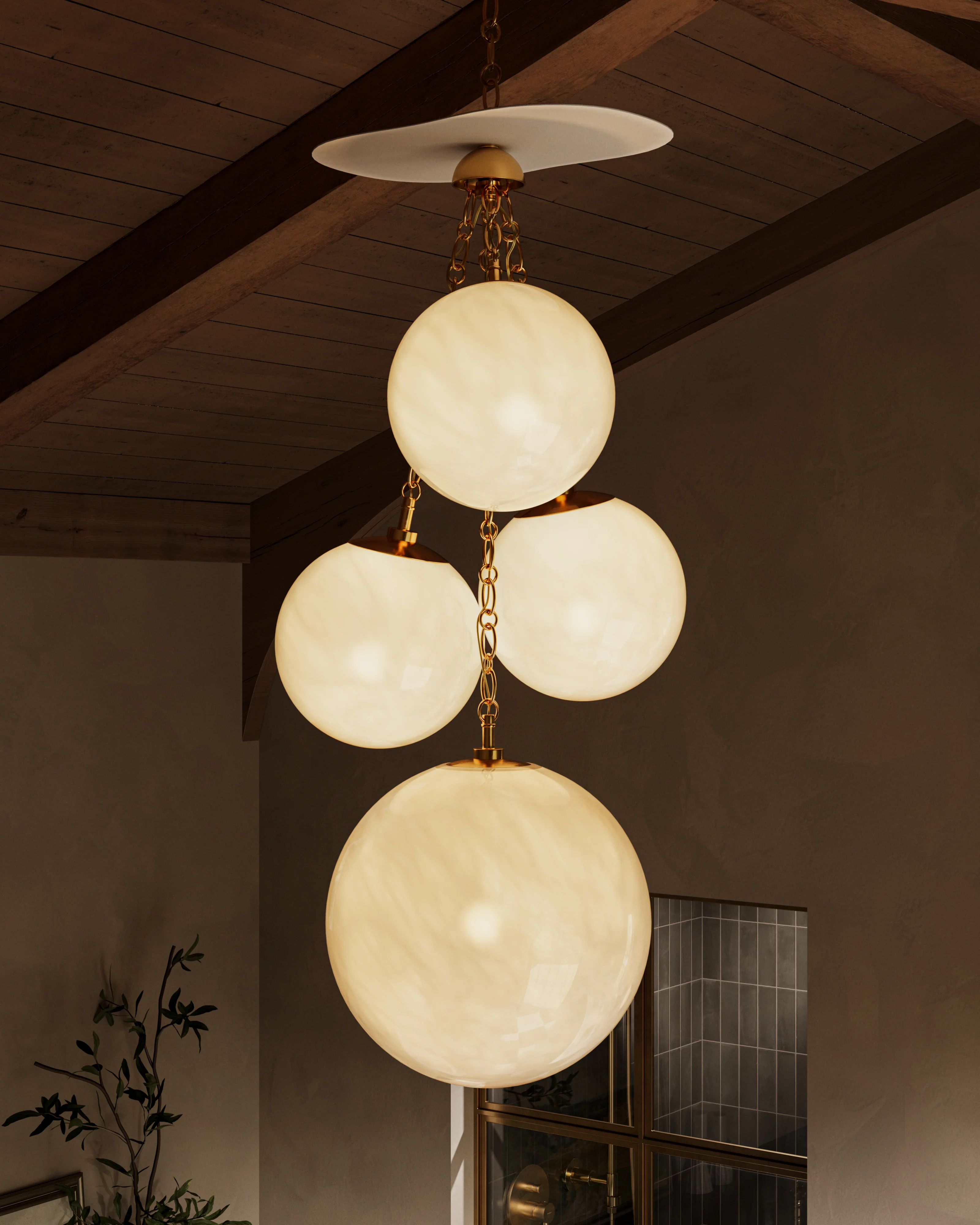 Therese Pendant In Vintage Brass - Image 2