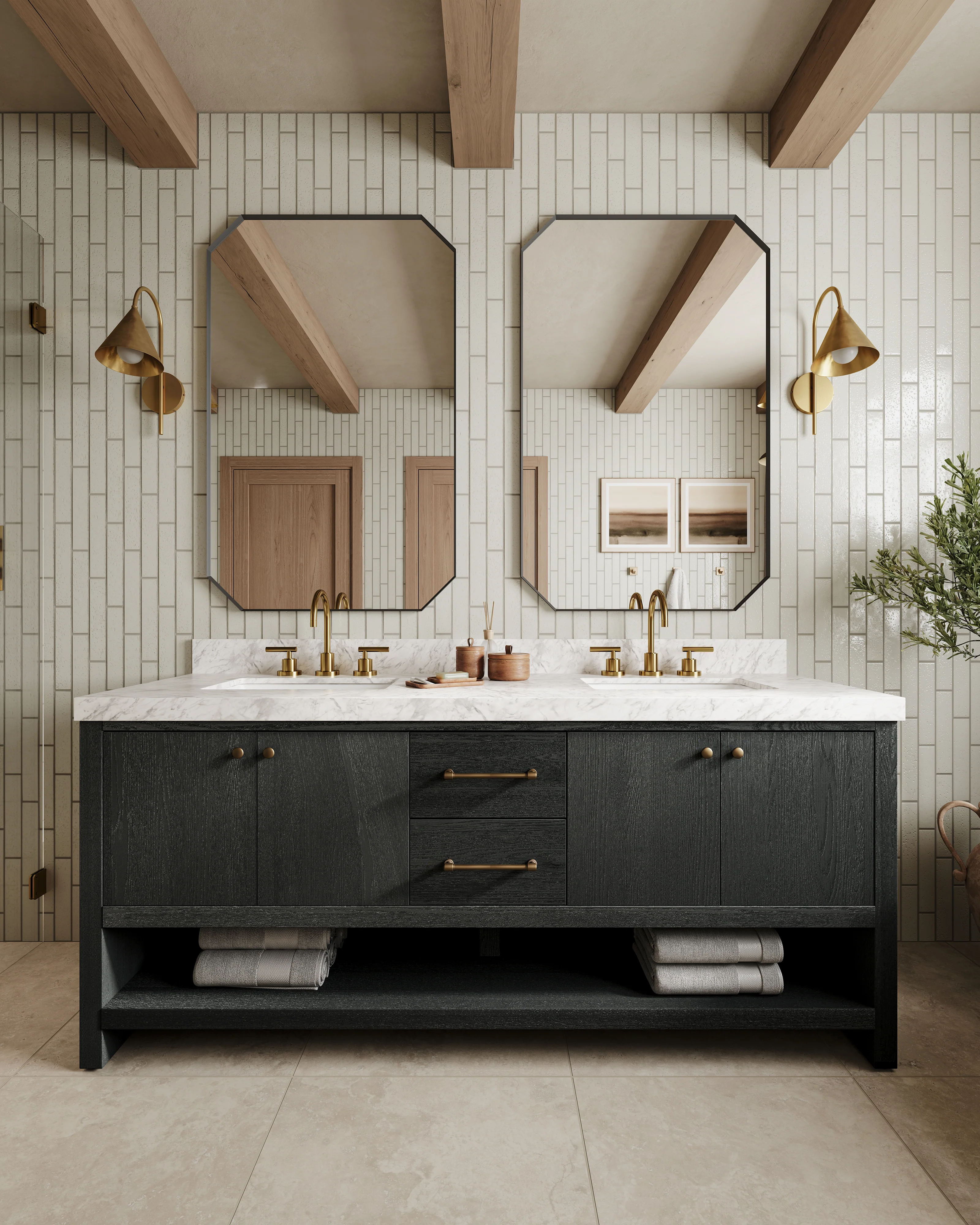 Tory 2x10 Glossy Porcelain Tile in Ivory - Image 2