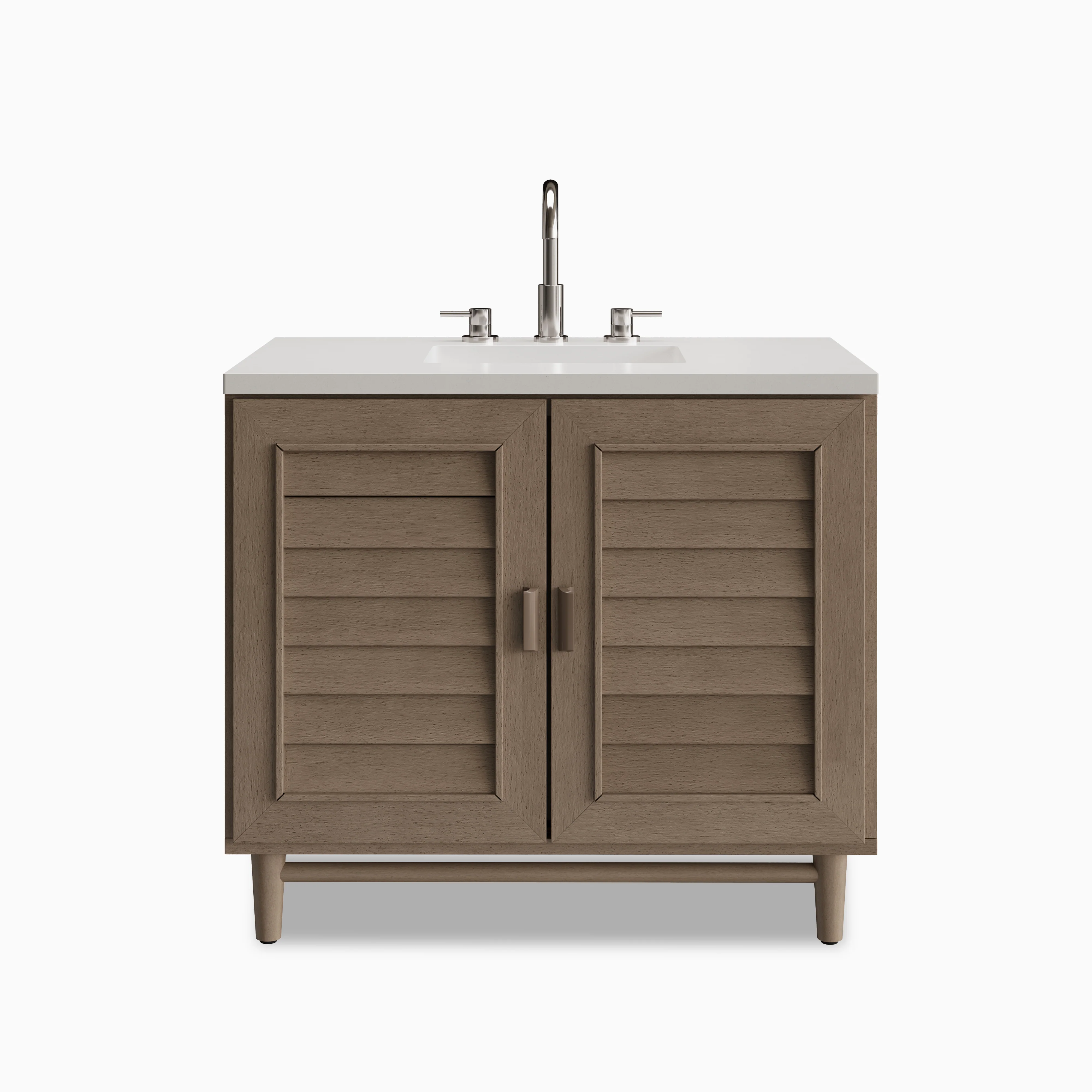 Trisha 36" Single Vanity in Whitewashed Walnut with 3 cm White Zeus Quartz Top