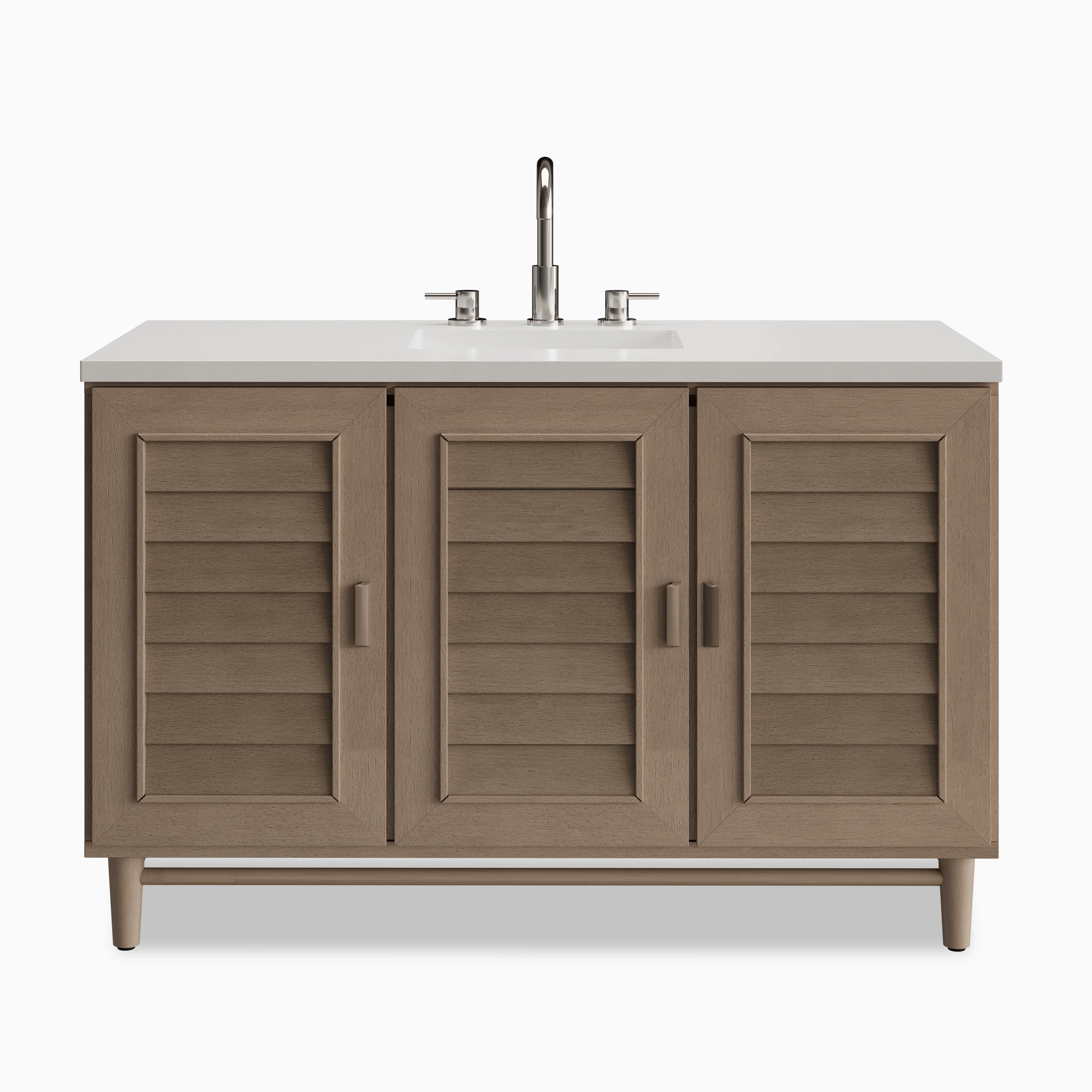 Trisha 48" Single Vanity in Whitewashed Walnut with 3 cm White Zeus Quartz Top