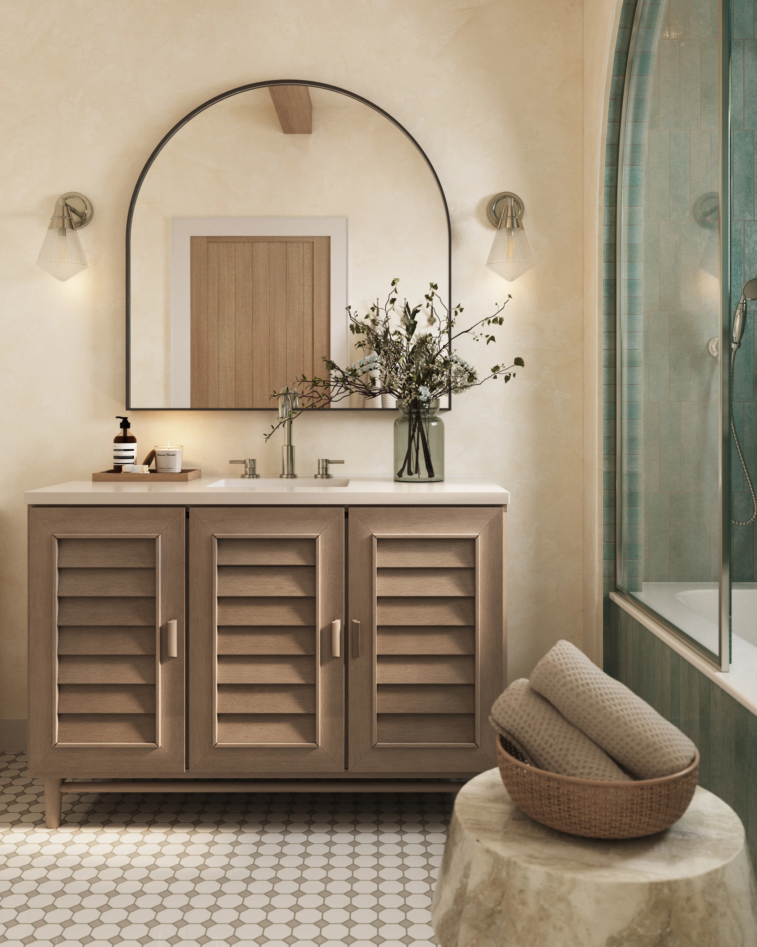 Trisha 48" Single Vanity in Whitewashed Walnut with 3 cm White Zeus Quartz Top - Image 2
