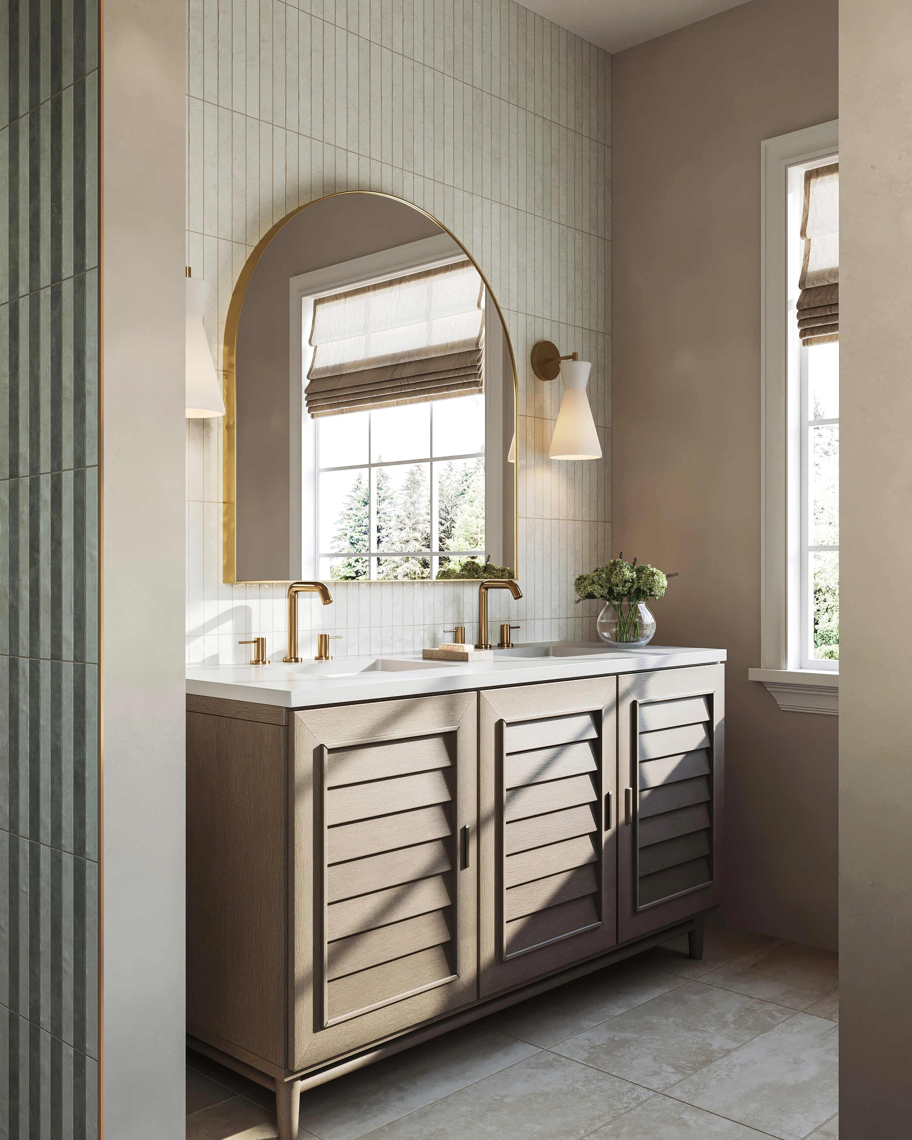 Trisha 60" Double Vanity in Whitewashed Walnut with 3 cm White Zeus Quartz Top - Image 3