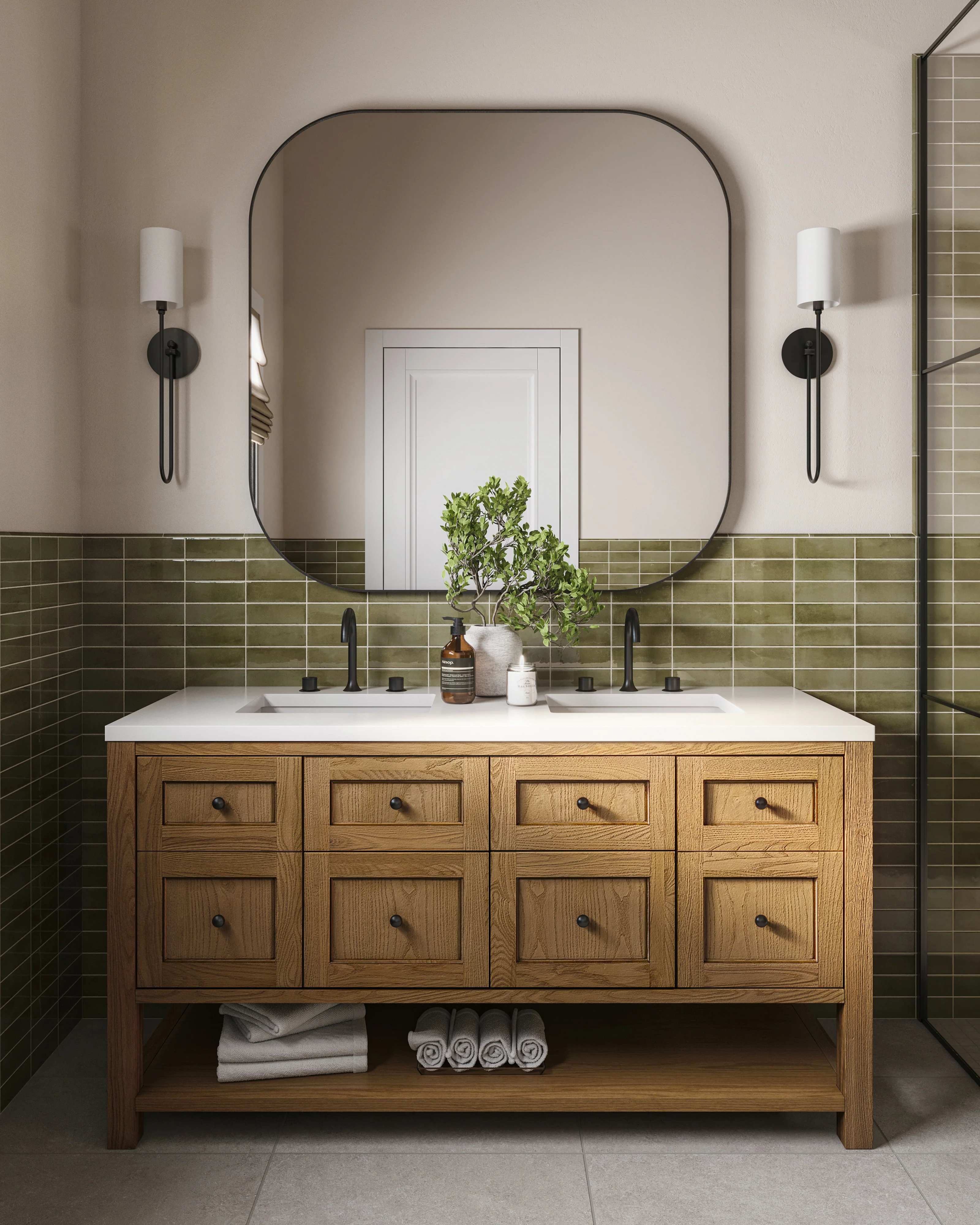 Natasha 2x6 Glossy Porcelain Tile in Army - Image 14