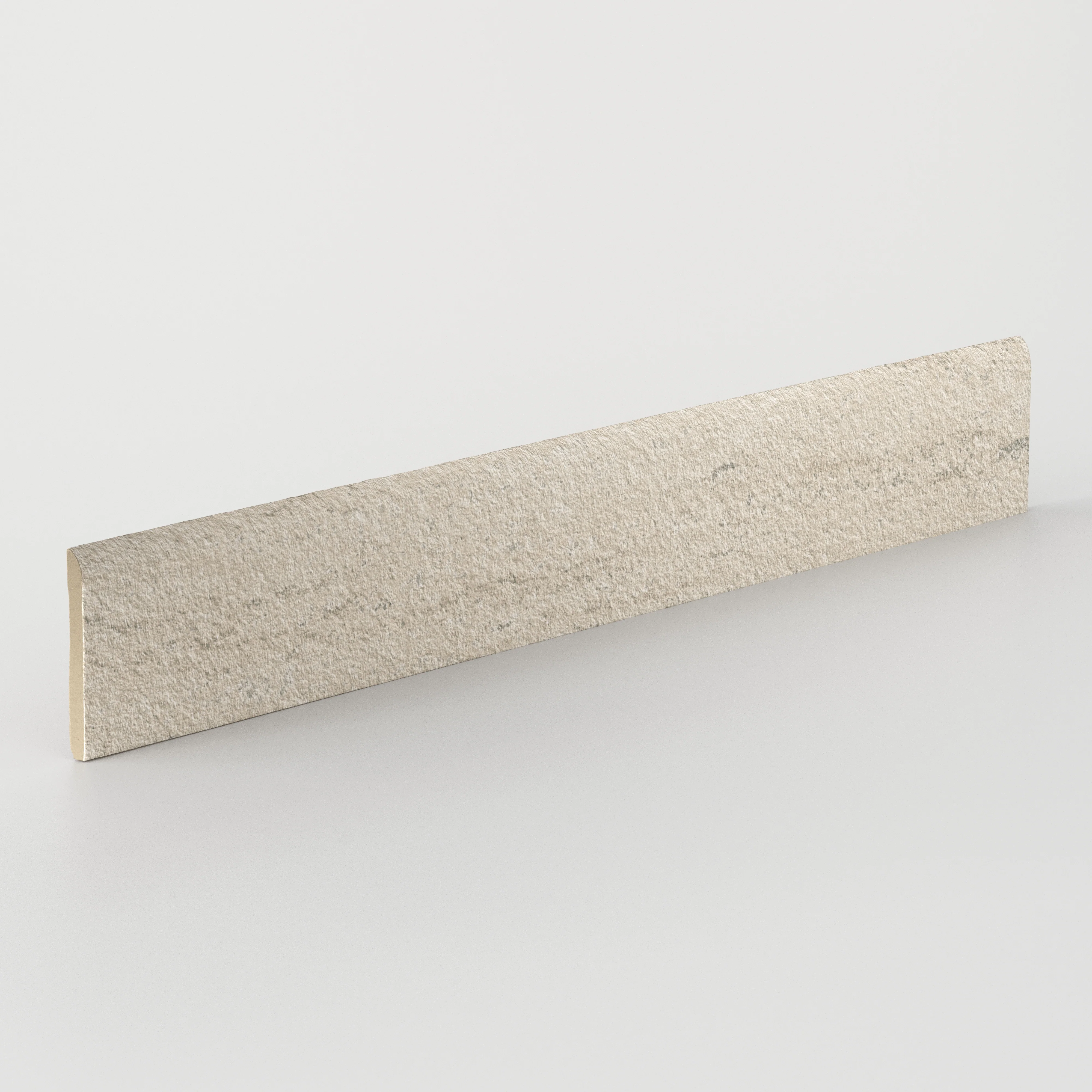Vesper 3x24 Matte Porcelain Bullnose Tile in Strata Sand - Image 2