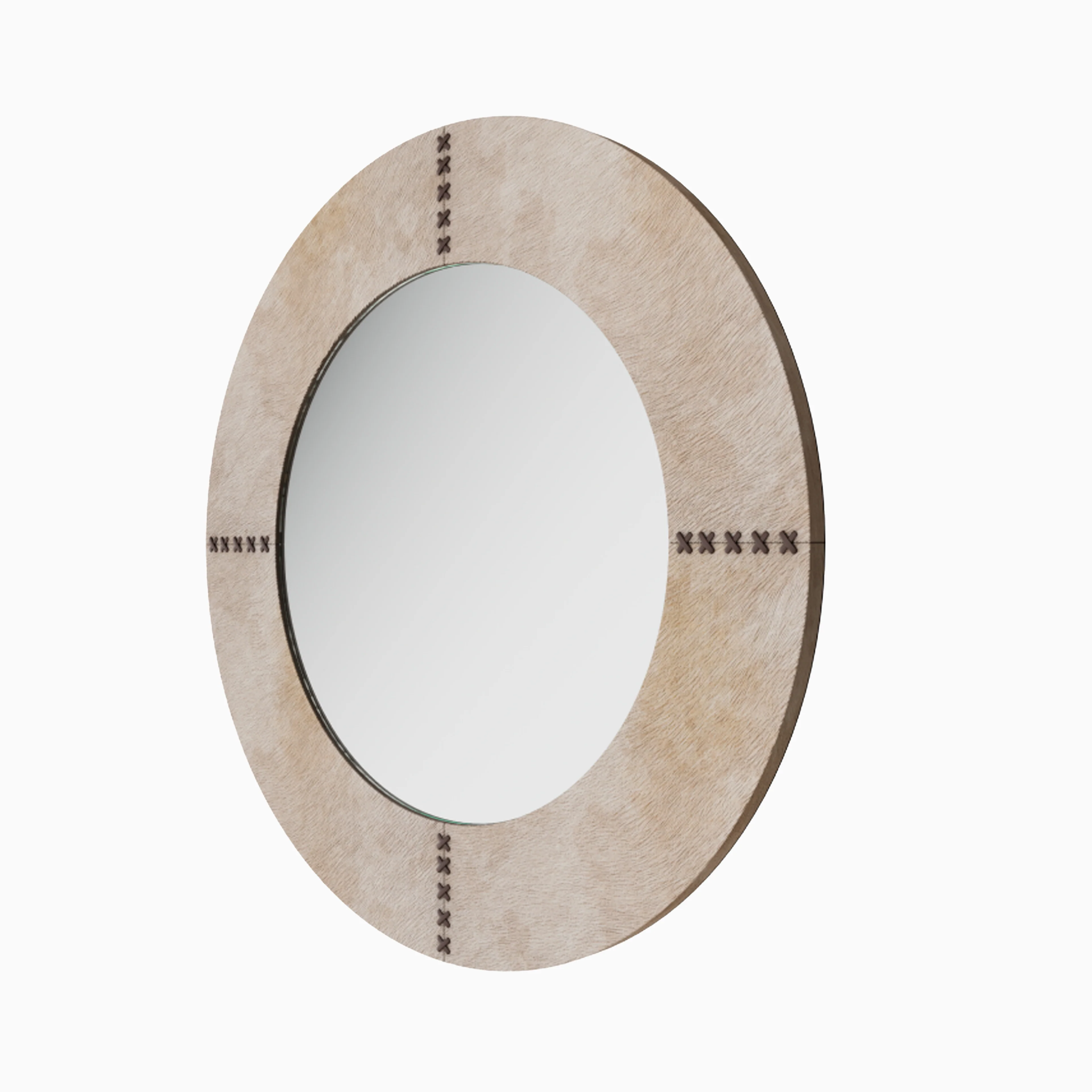 Vionna Round Mirror in White - Image 4