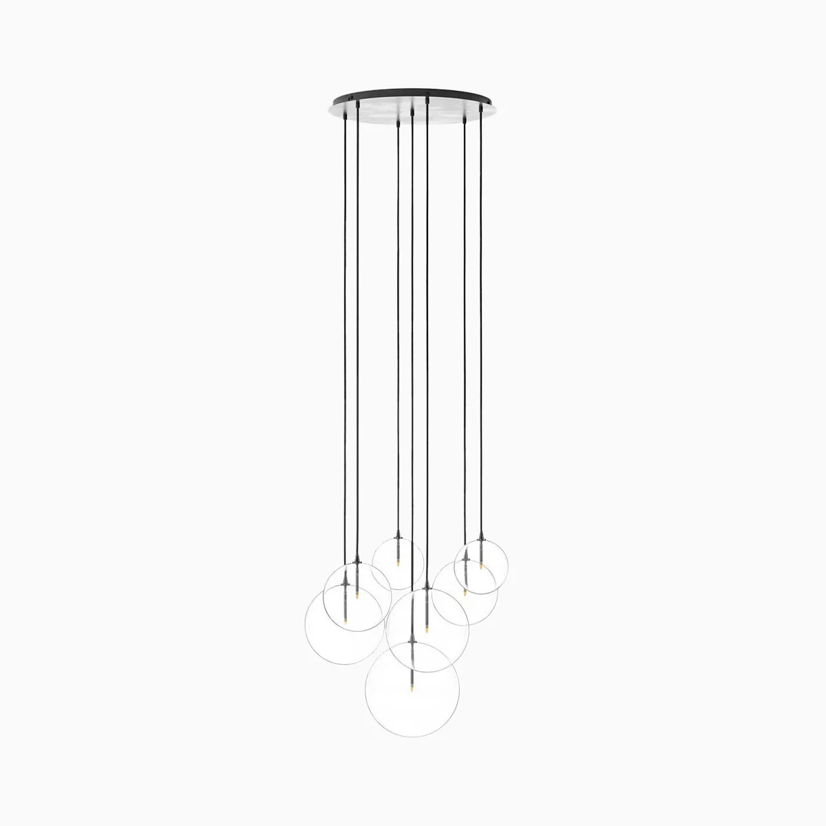 Walsh 7-Light Chandelier in Clear Glass & Black Gunmetal - Image 3