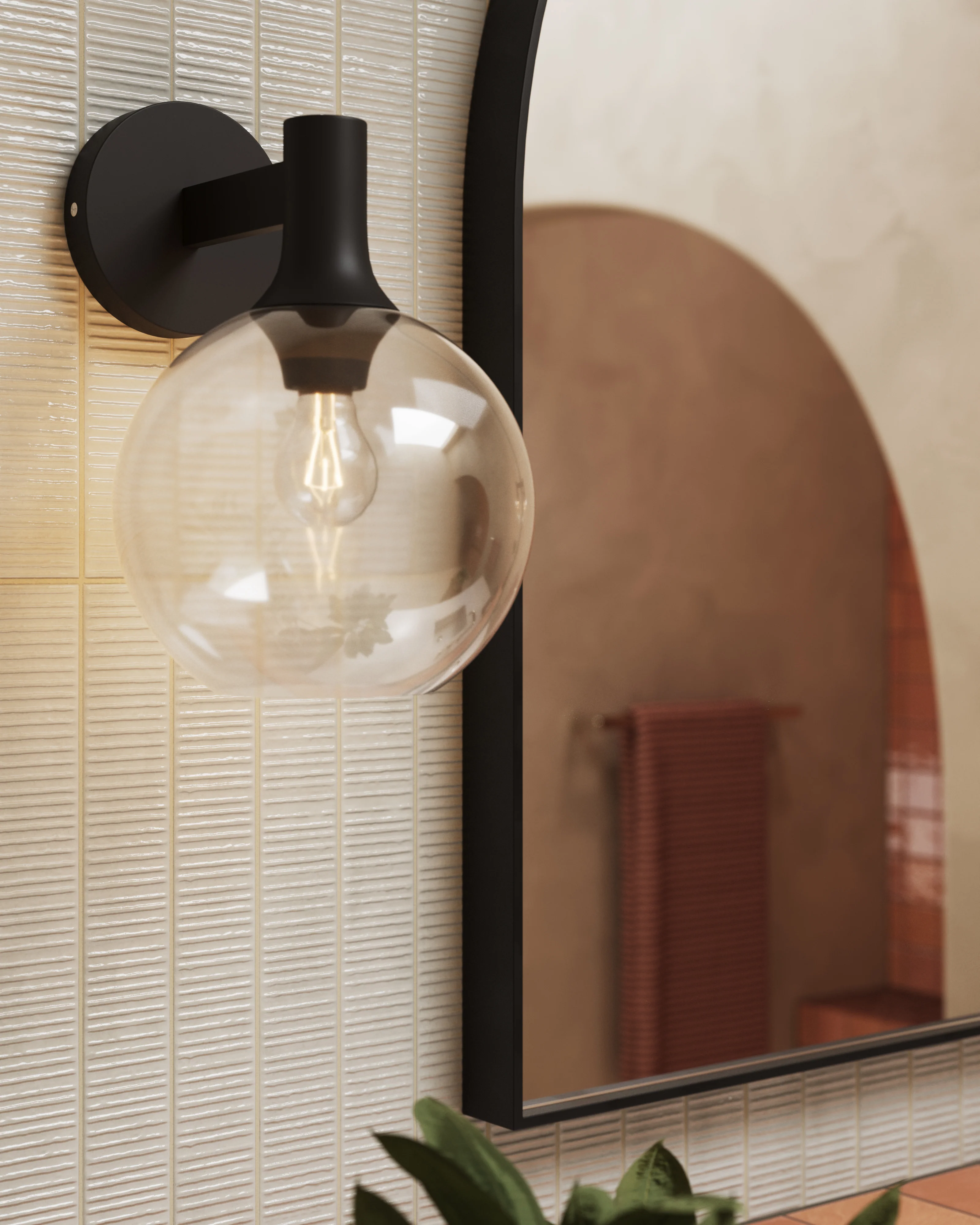 Wanda 8" 1 Light Wall/Vanity Light in Clear Glass/Matte Black - Image 2