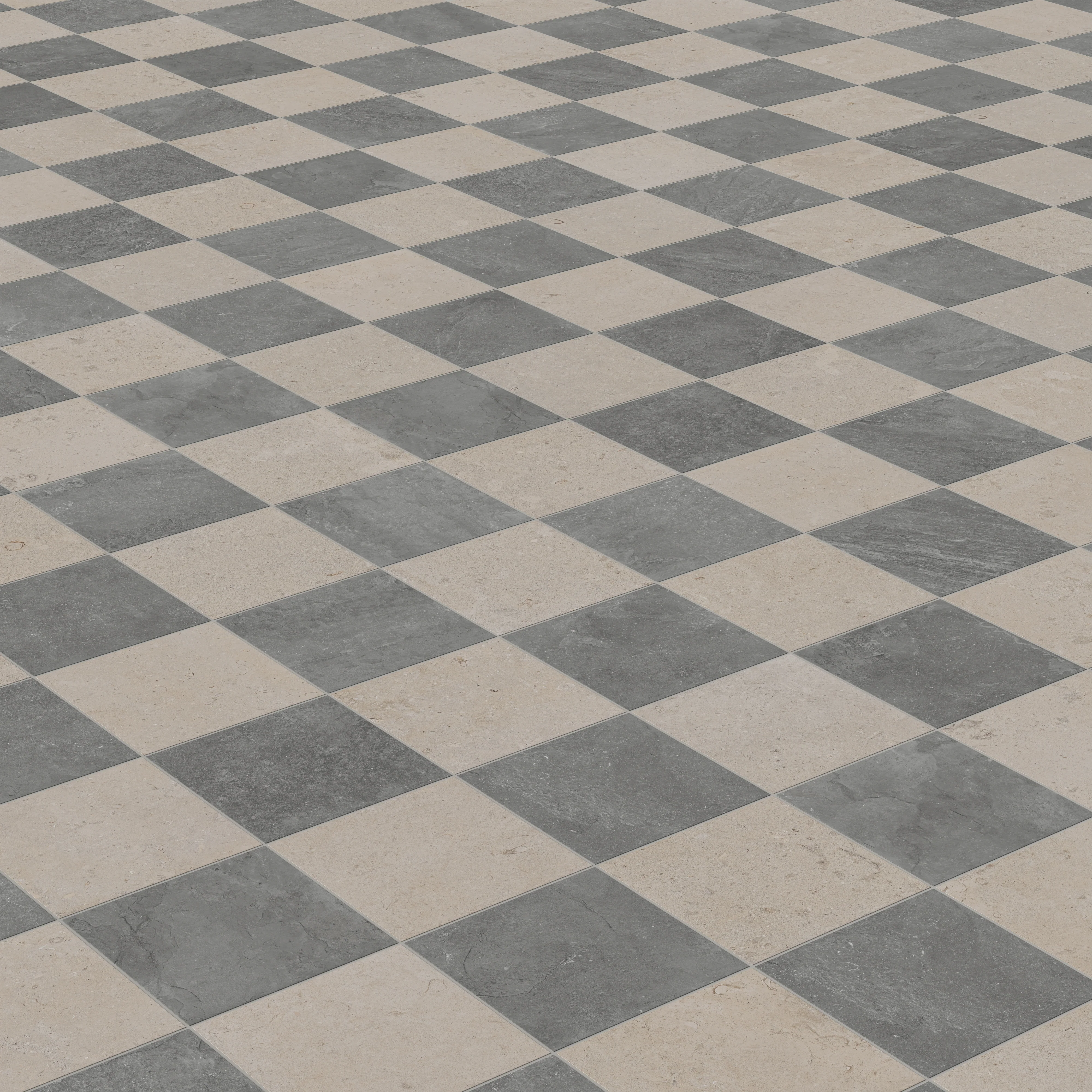 Wren 12x12 Checkerboard Grip 2cm Porcelain Paver Tile in Charcoal & Dune - Image 6