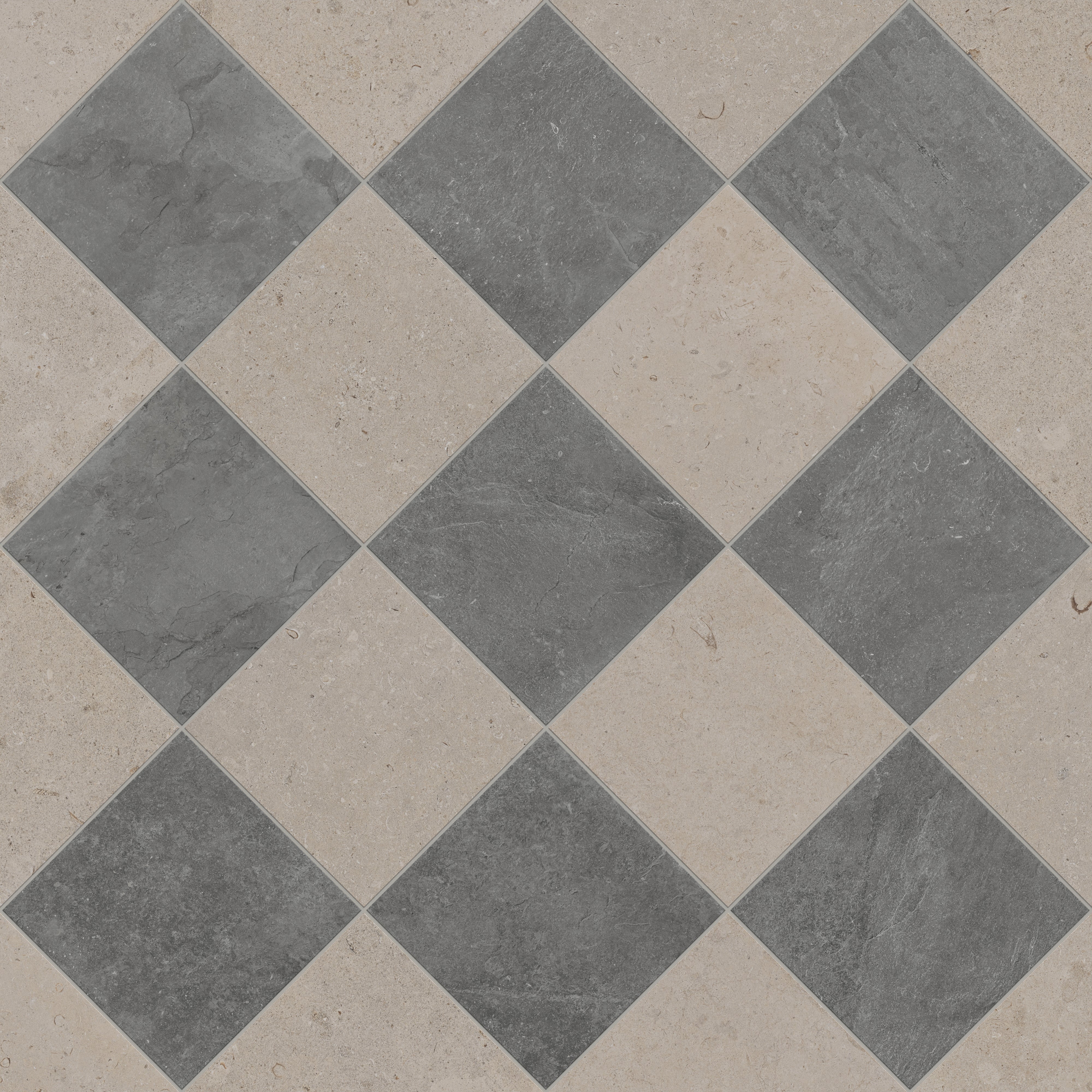 Wren 12x12 Checkerboard Grip 2cm Porcelain Paver Tile in Charcoal & Dune - Image 7