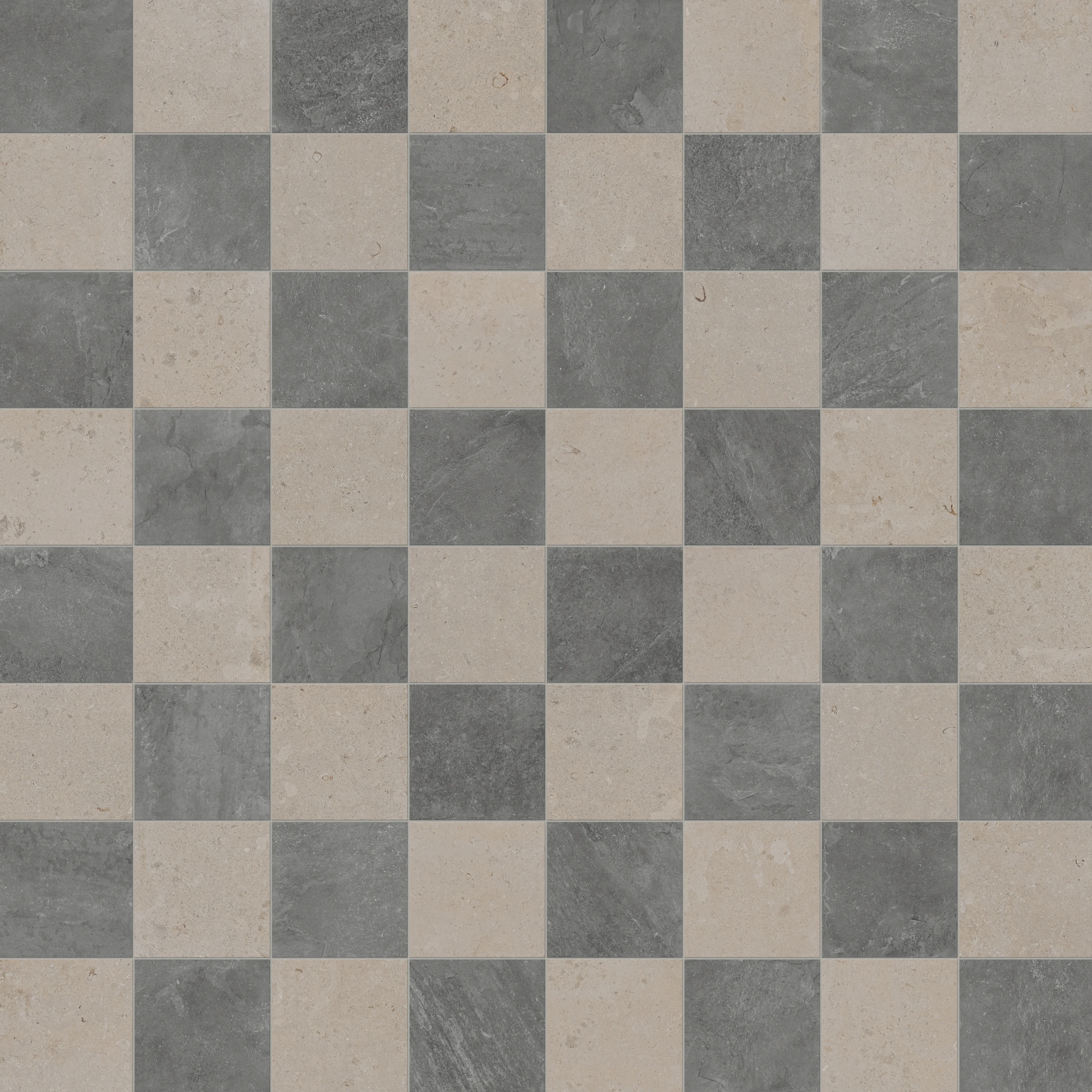Wren 12x12 Checkerboard Grip 2cm Porcelain Paver Tile in Charcoal & Dune - Image 8