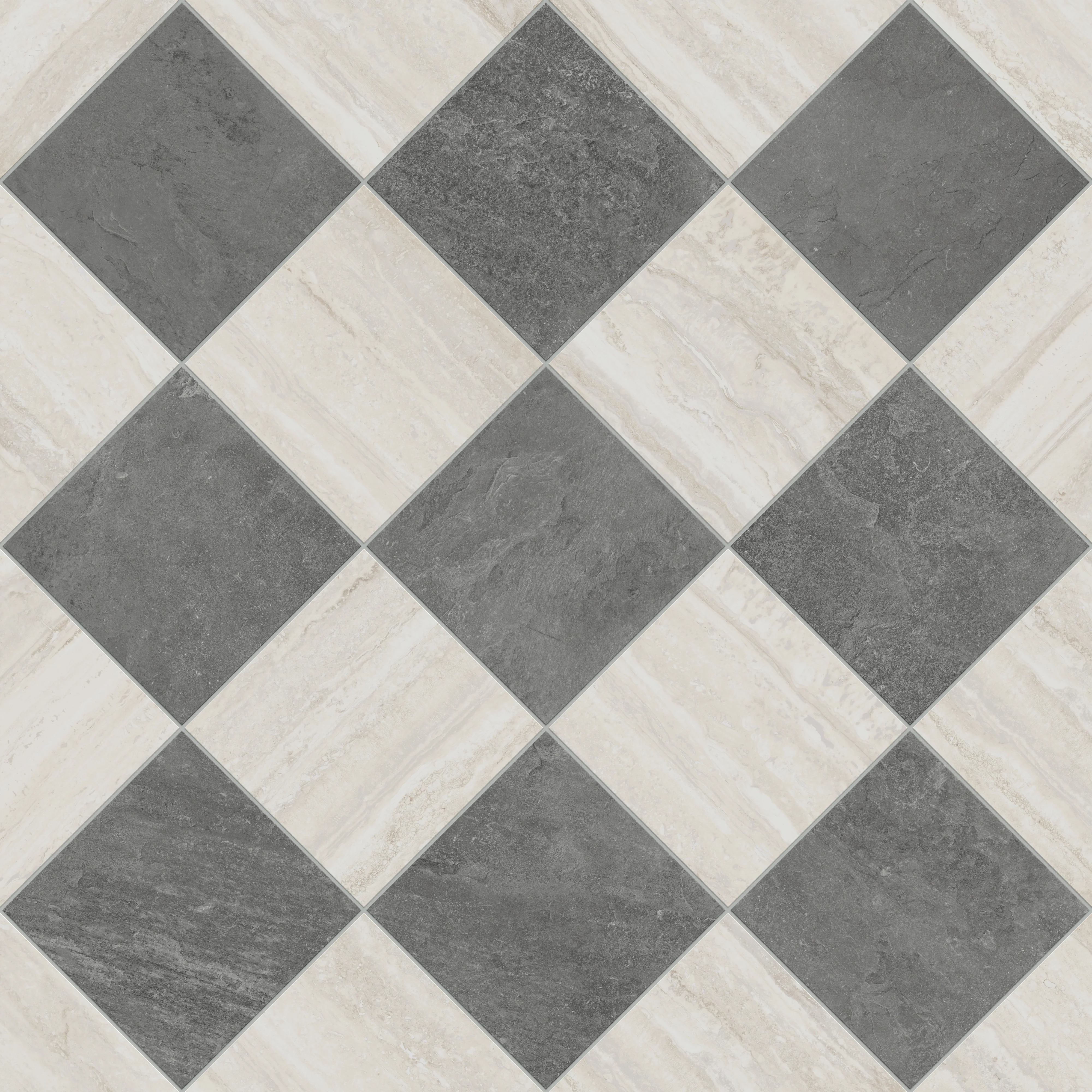 Wren 12x12 Checkerboard Grip 2cm Porcelain Paver Tile in Charcoal & Oat - Image 8