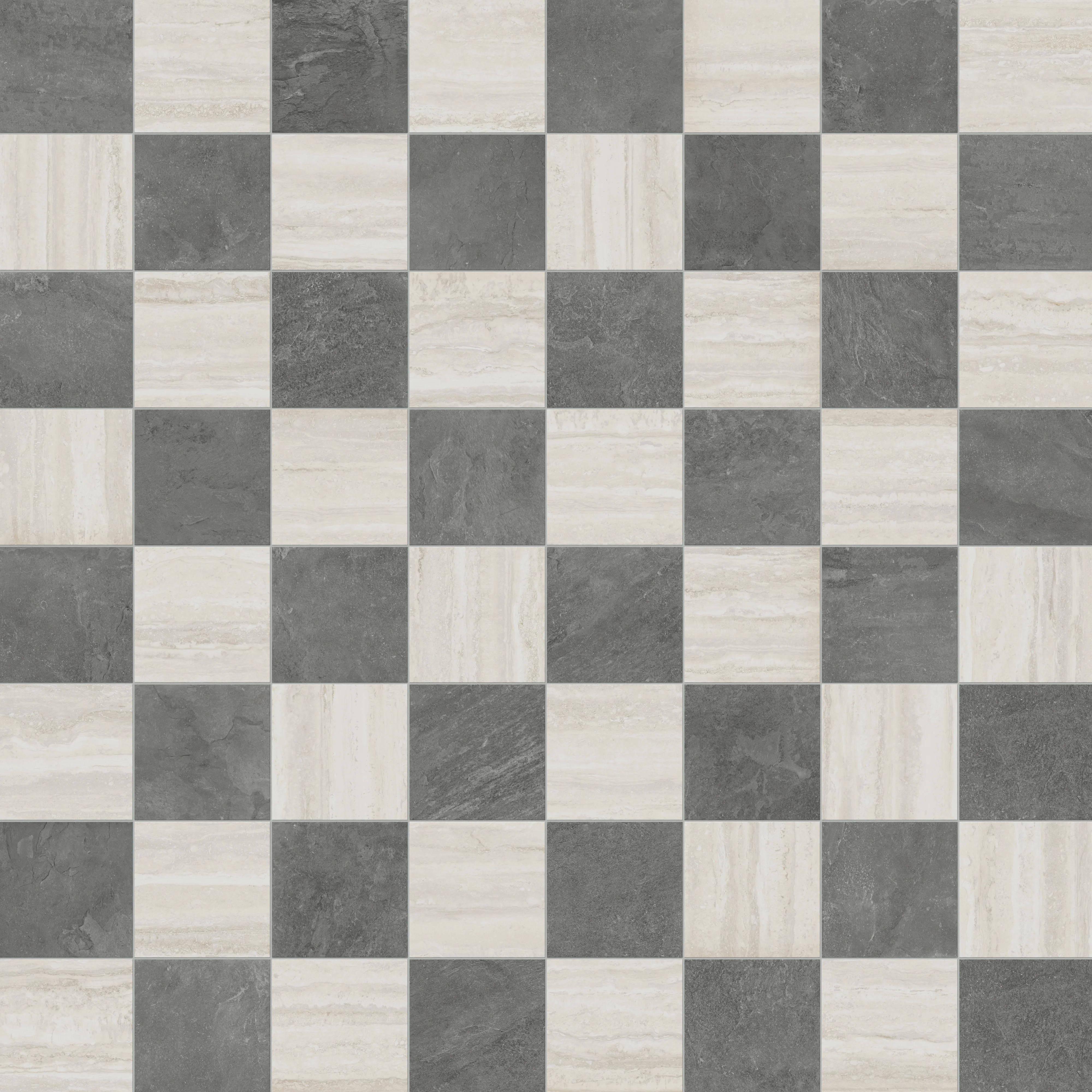 Wren 12x12 Checkerboard Grip 2cm Porcelain Paver Tile in Charcoal & Oat - Image 9
