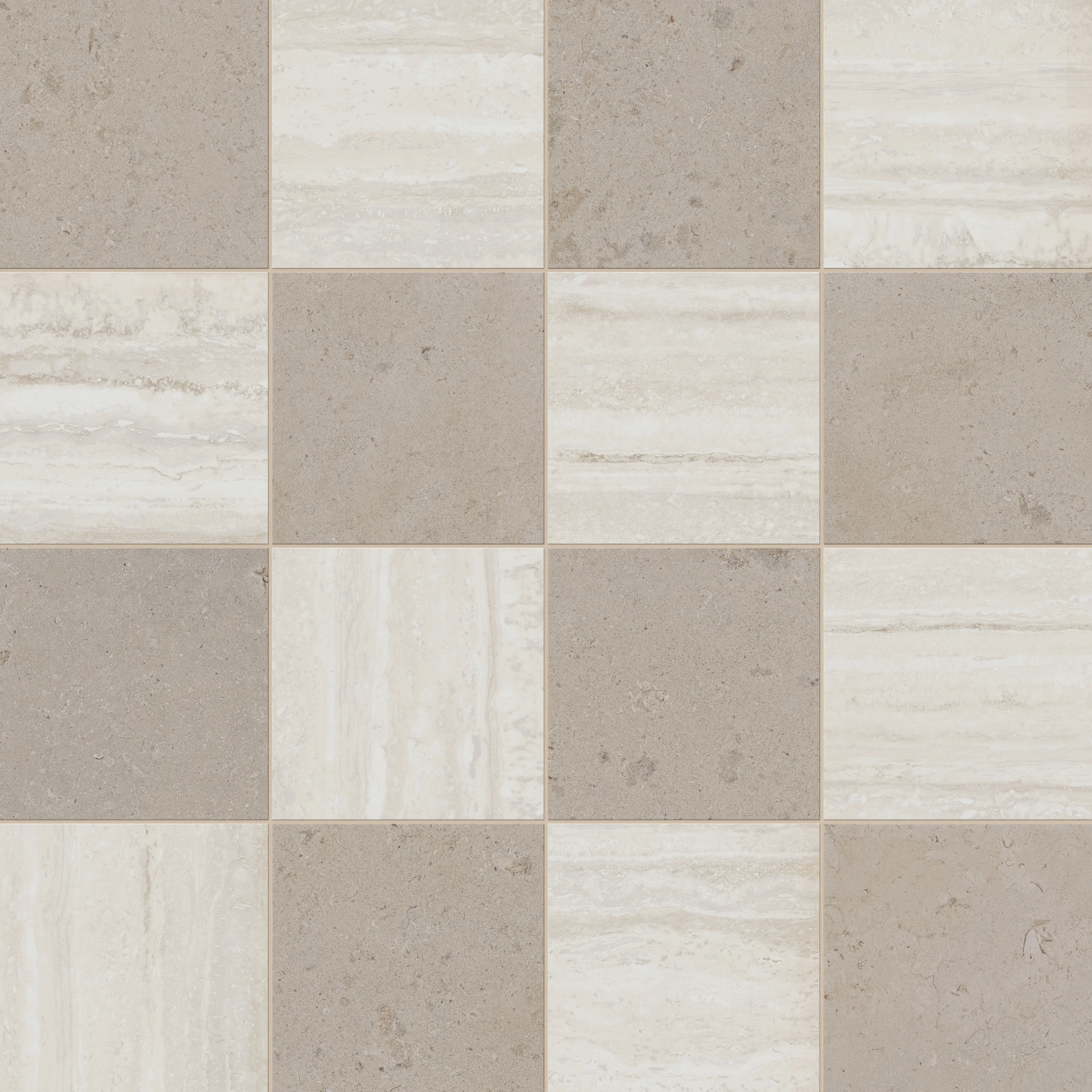 Wren 12x12 Checkerboard Grip 2cm Porcelain Paver Tile in Dune & Oat - Image 5