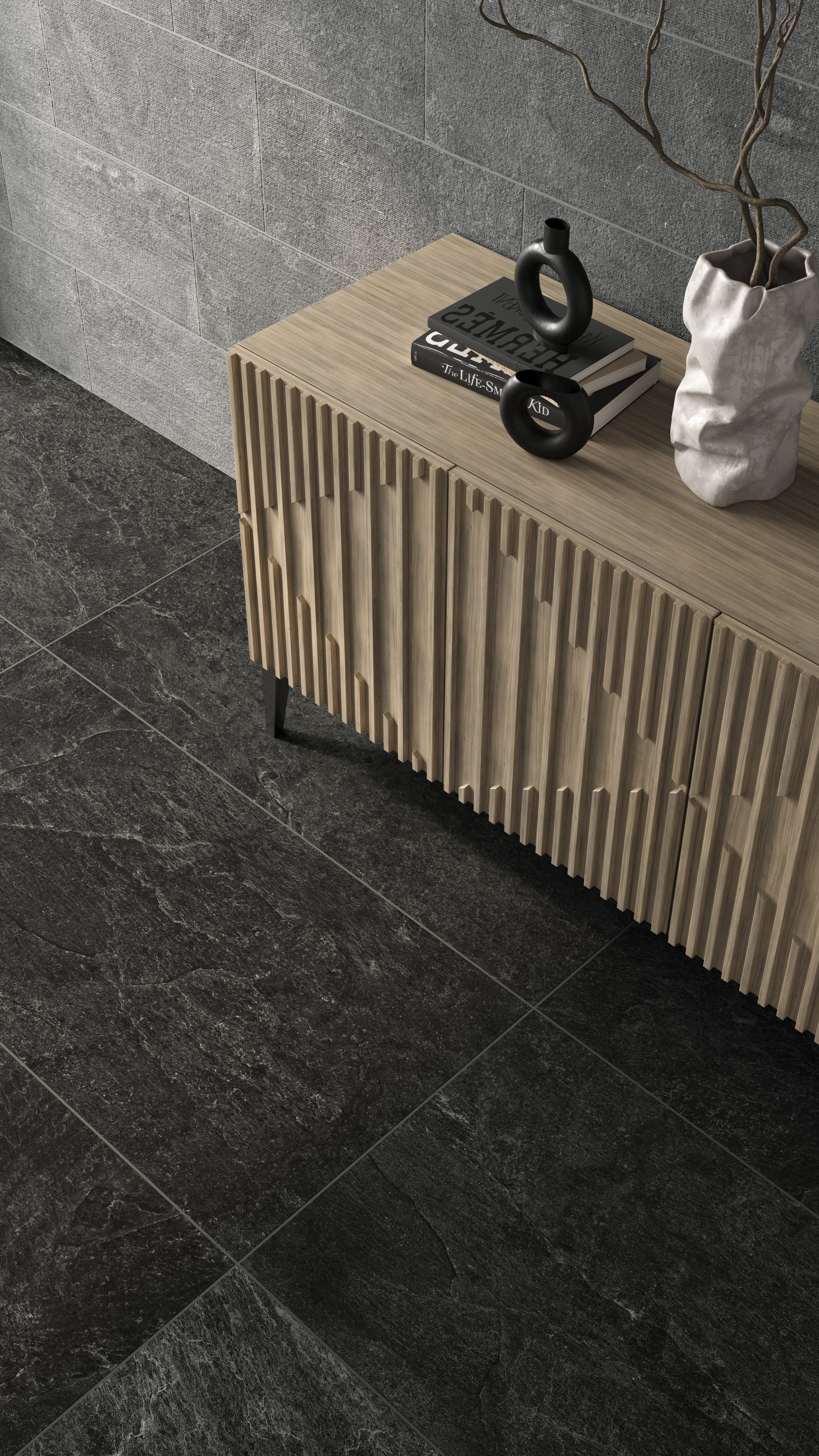 Wren 12x24 Chiseled Porcelain Tile in Charcoal - Image 11