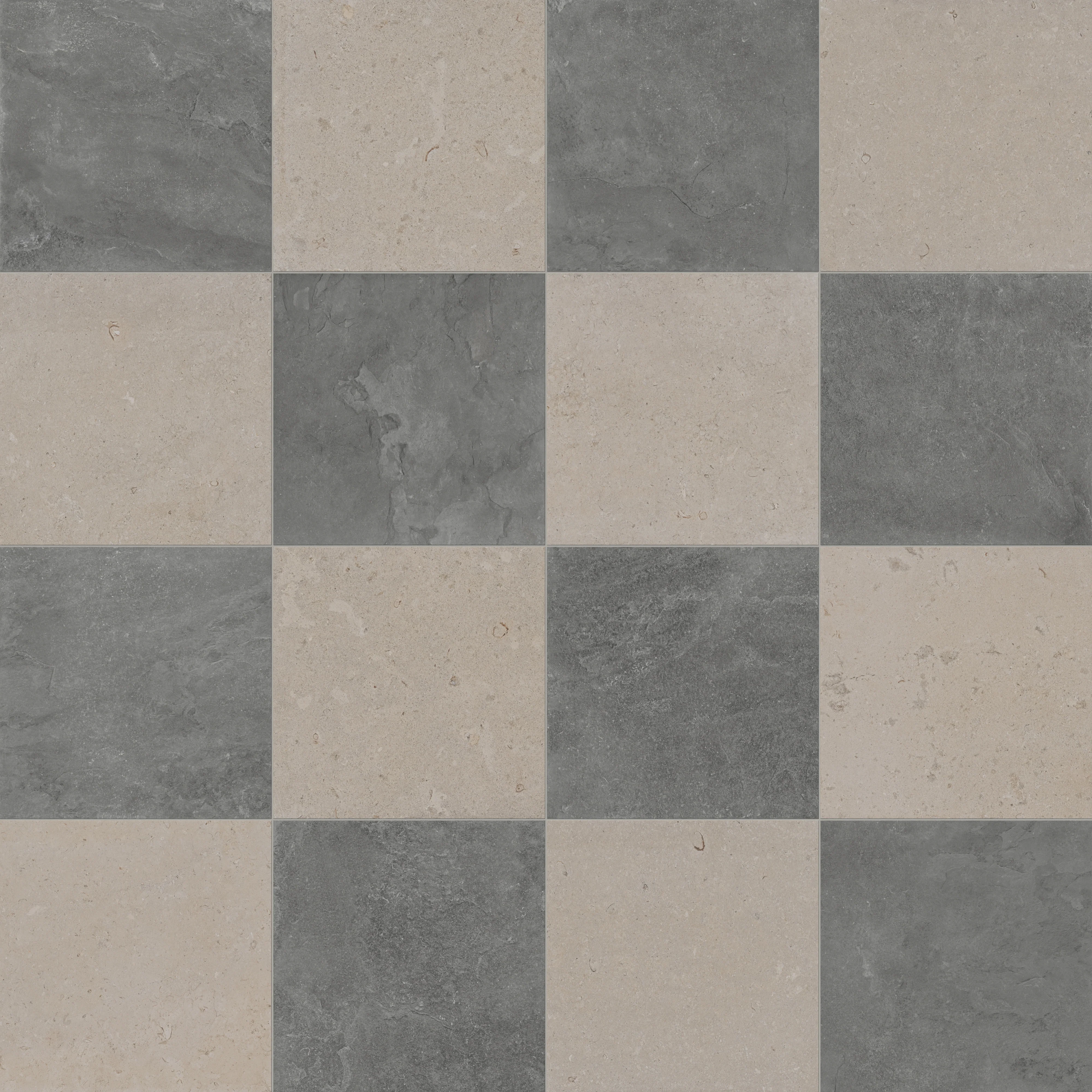 Wren 24x24 Checkerboard Grip 2cm Porcelain Paver Tile in Charcoal & Dune - Image 8