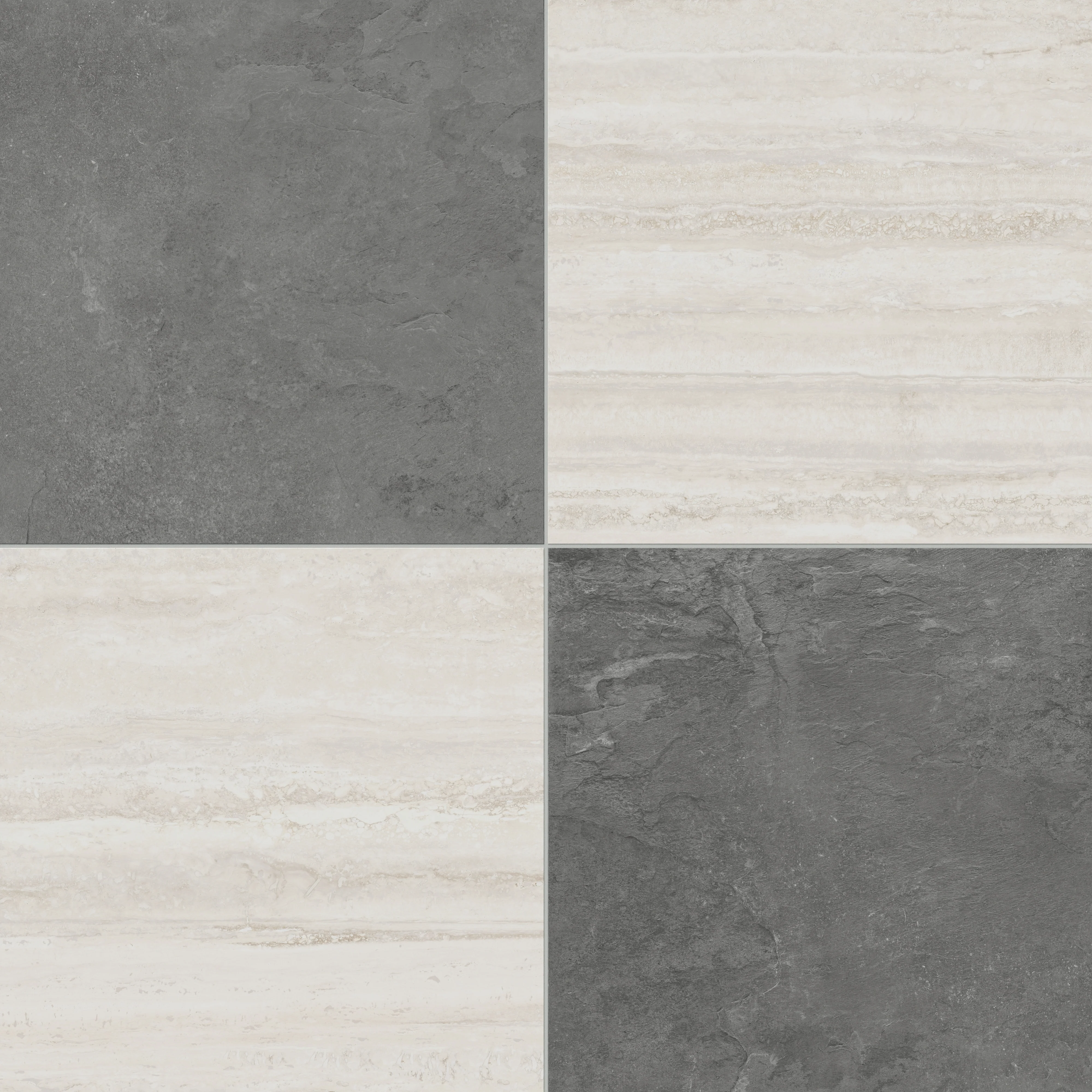 Wren 24x24 Checkerboard Grip 2cm Porcelain Paver Tile in Charcoal & Oat - Image 5