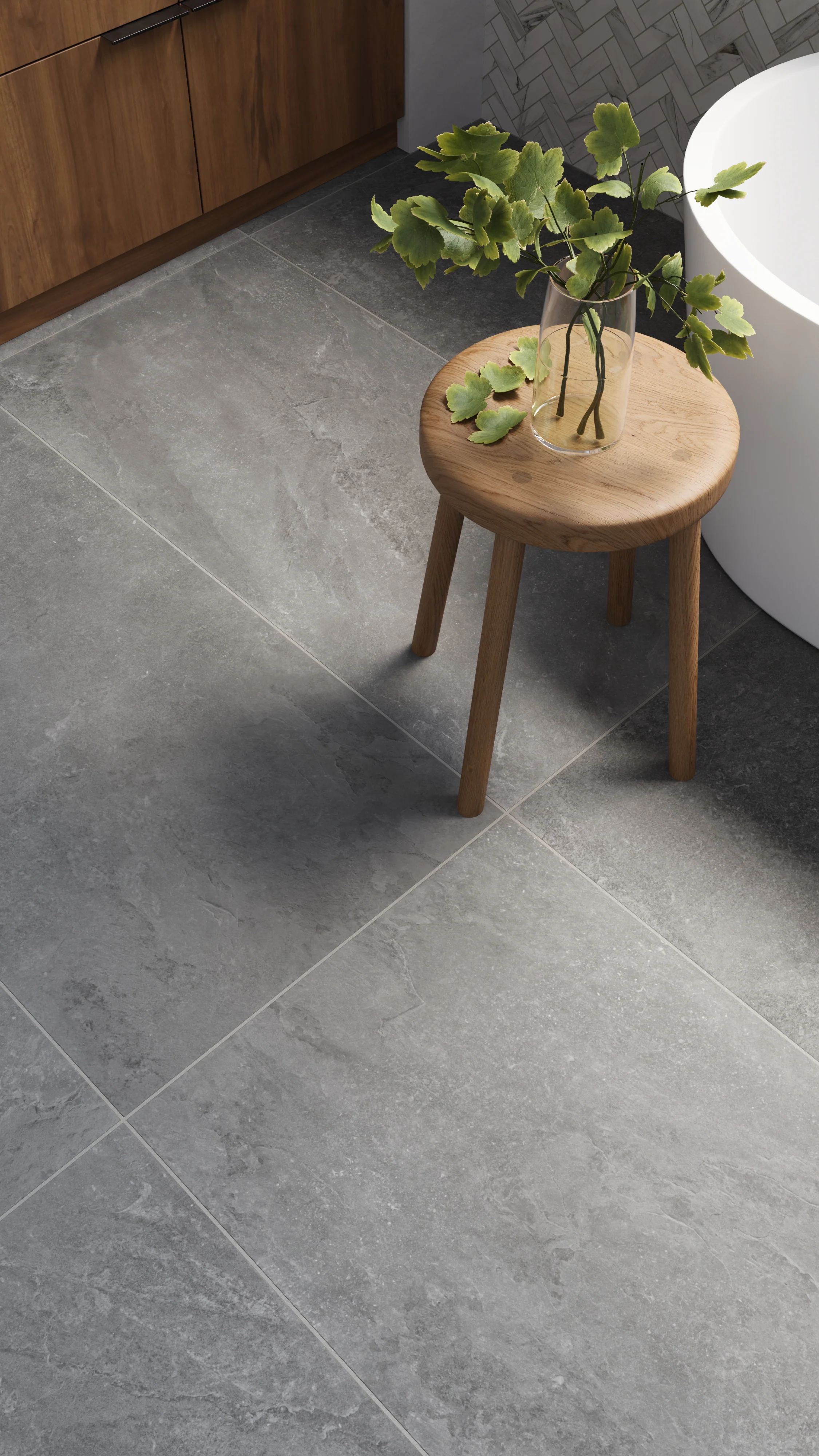 Wren 24x48 Matte Porcelain Tile in Charcoal - Image 13
