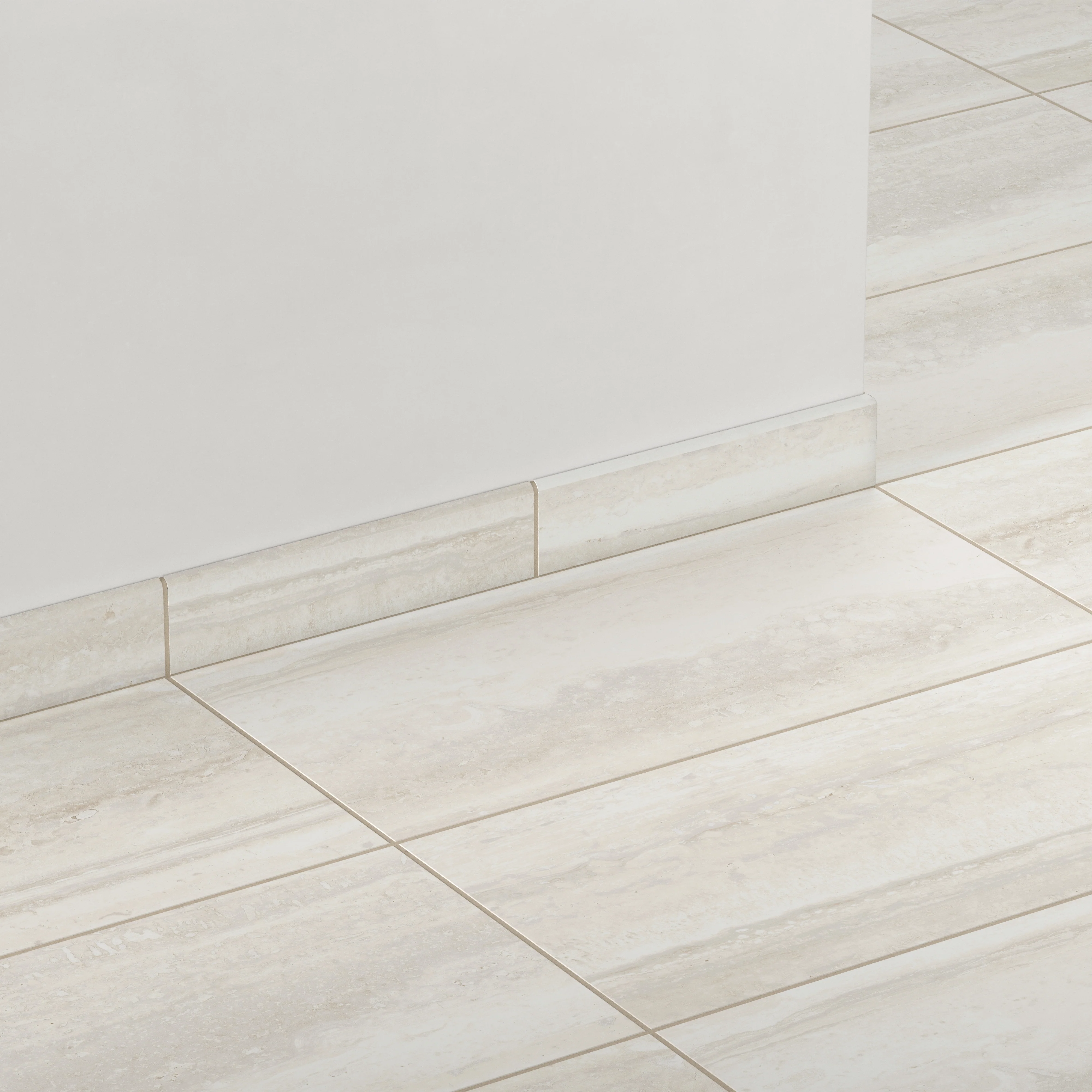 Wren 3x12 Matte Porcelain Bullnose Tile in Oat - Image 3
