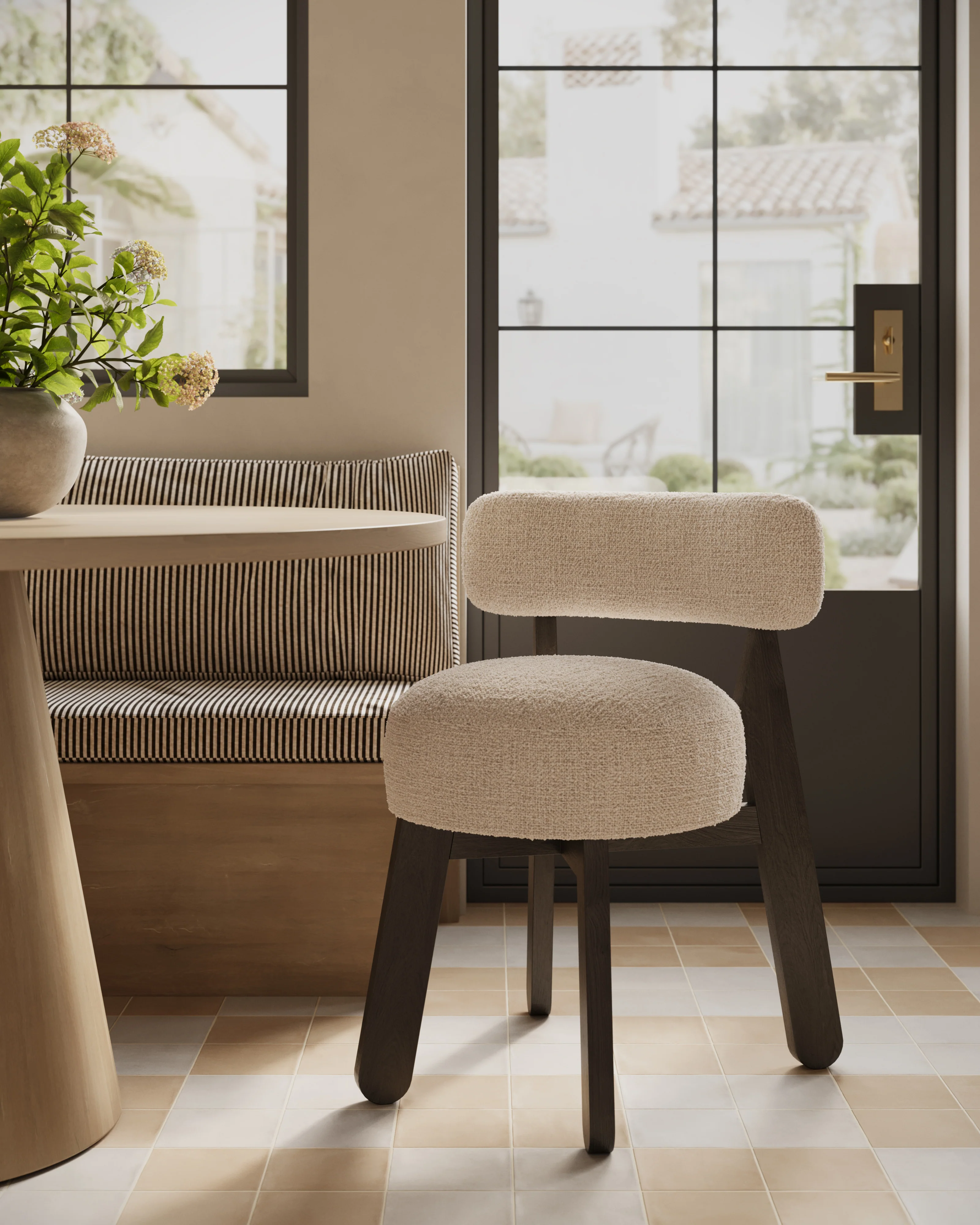 Yanna Dining Chair in Mocha/Bone - Image 2
